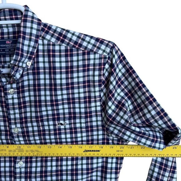 Vineyard Vines Mens S Gingham Pink Blue Green Classic Fit Tucker Shirt Preppy - Picture 8 of 13